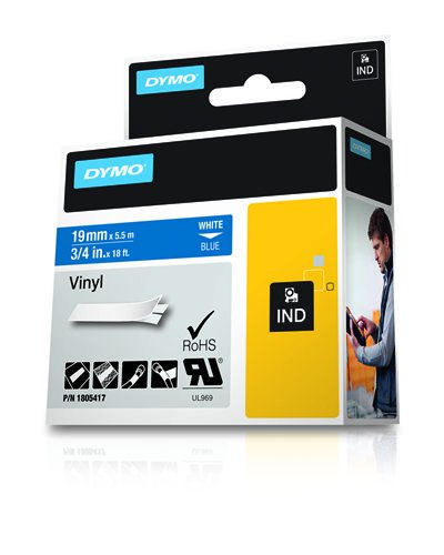 EAN 0071701059734 - DYMO 1805417 cinta para impresora de etiquetas Blanco sobre azul imagen 2