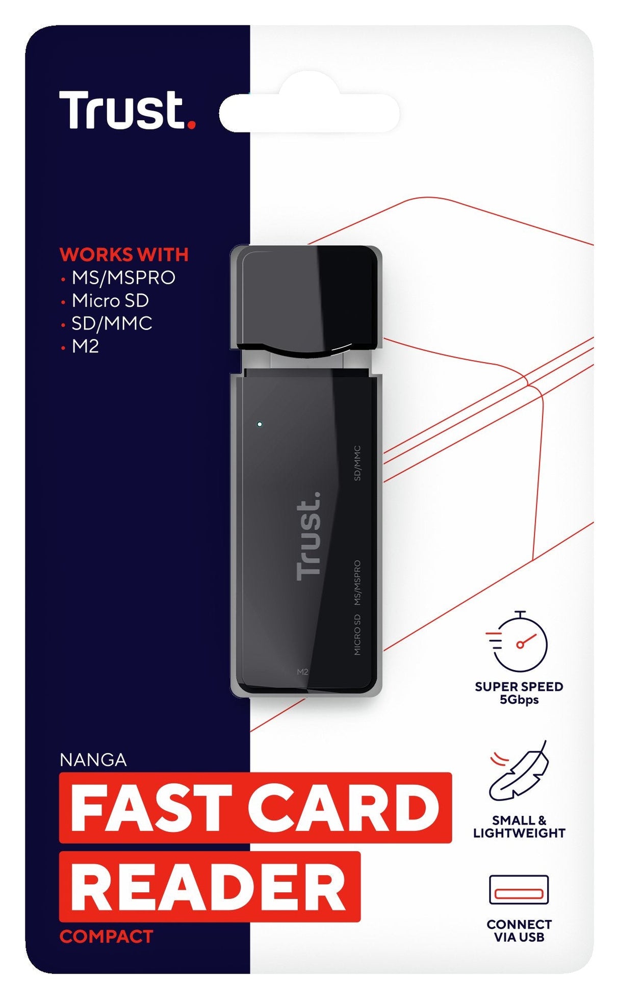 EAN 8713439219357 - Trust NANGA lector de tarjeta USB 3.2 Gen 1 (3.1 Gen 1) Type-A Negro imagen 6