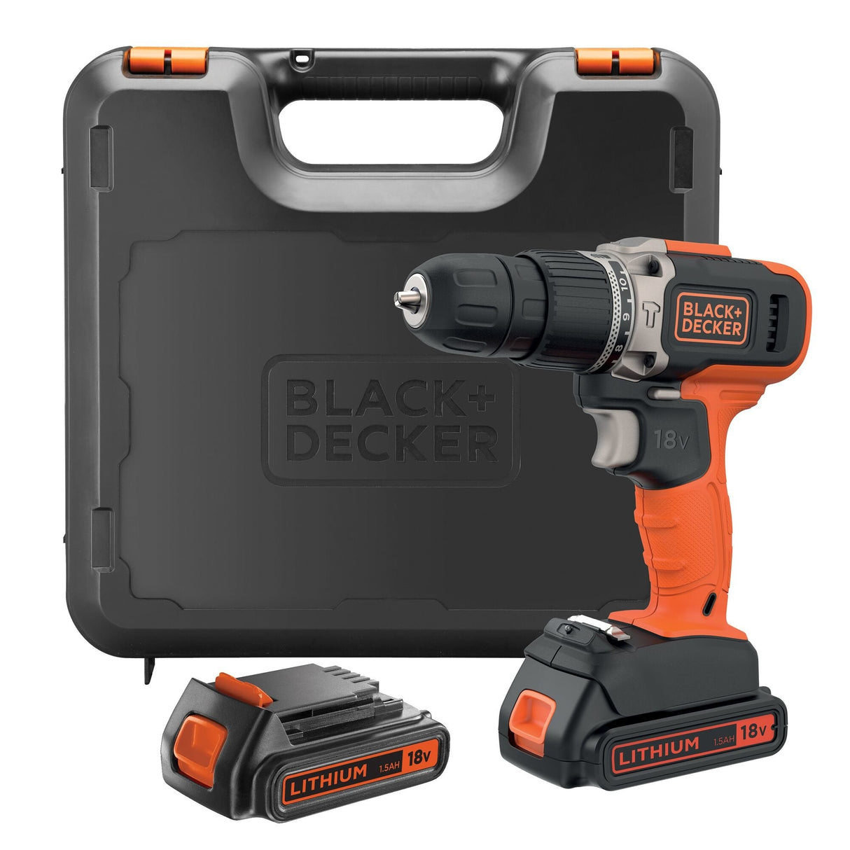 Taladro Black & Decker Bcd003c2k-Qw 1400 Rpm Sin Llave Negro, Rojo