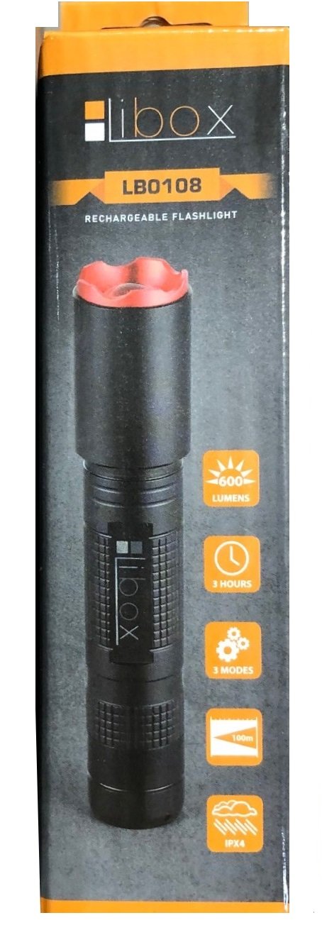 Linterna Libox Latarka Akumulatorowa Ultra Compact Lb0108 New Negro De Mano Led