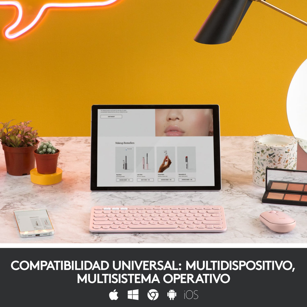 EAN 5099206089068 - Logitech 920-009587 teclado Universal Bluetooth QWERTY Español Rosa imagen 8