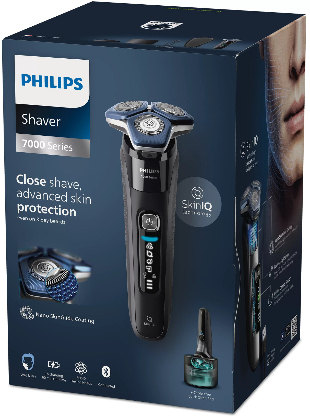 EAN 8720689008464 - Philips SHAVER Series 7000 S7886/55 afeitadora Máquina de afeitar de rotación Recortadora Negro imagen 5