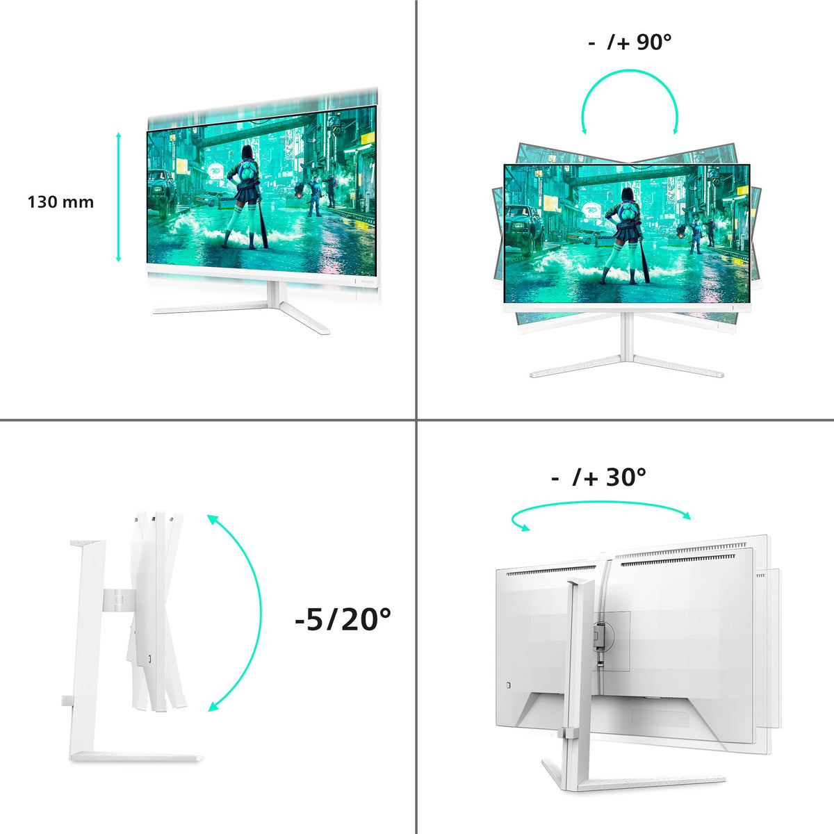 EAN 8721038001693 - Philips Evnia 27M2N3201A/00 pantalla para PC 68,6 cm (27") 1920 x 1080 Pixeles Full HD LCD Blanco imagen 4