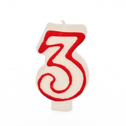 Candle Papstar 3 Zahlenkerzen 7.3 Cm Blanco, Rojo