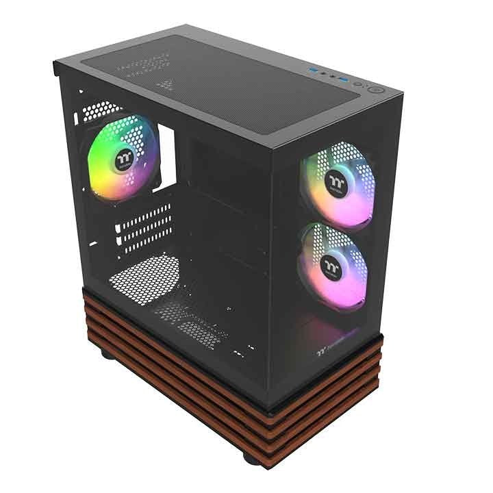 Thermaltake View 170 Ws Argb (Negro/Holz, Tempered Glass X 2, Holz-Struktur) Ca-1z4-00m1wn-Ws