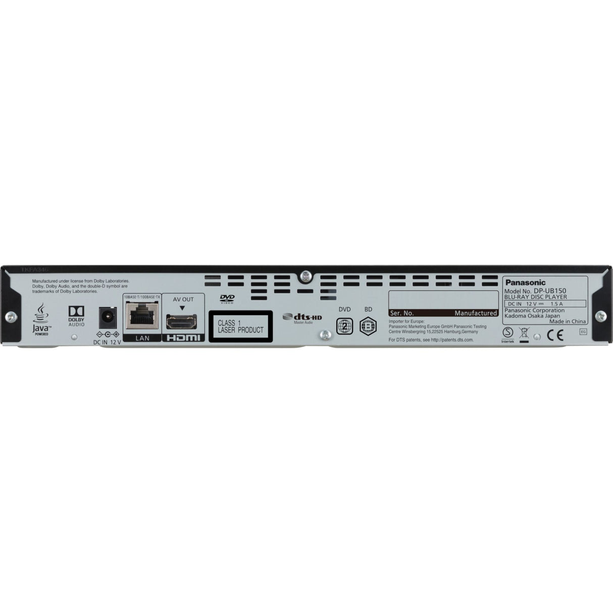 EAN 5025232889341 - Panasonic DP-UB150 Reproductor de Blu-Ray Negro imagen 5