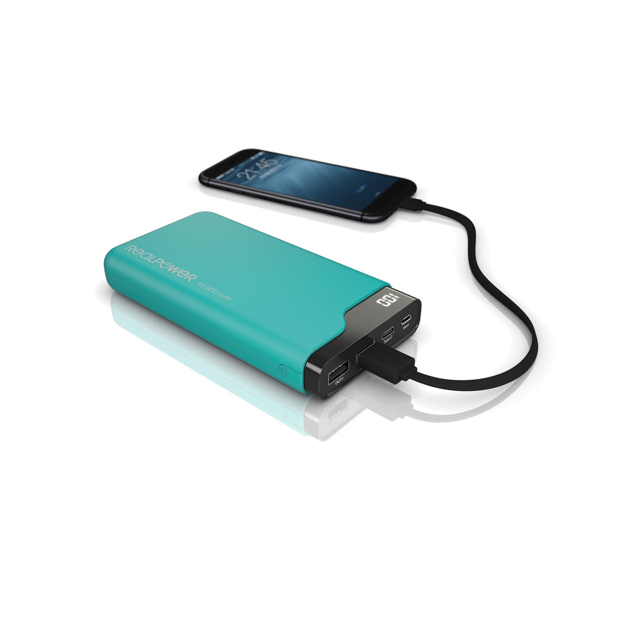 Powerbank Realpower Grün Type-C 15000