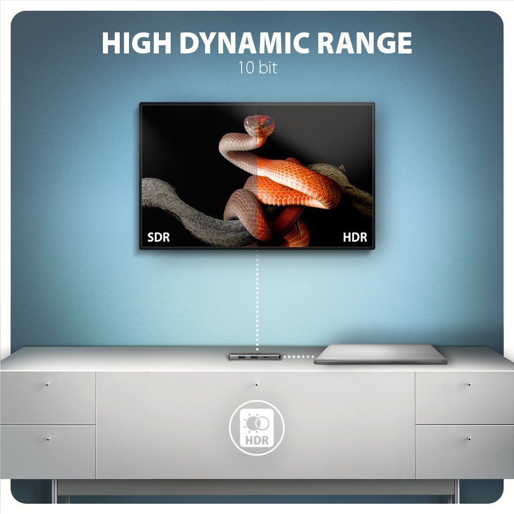 EAN 8595247907806 - Axagon HMC-5H8K USB 5Gbps hub 2x USB-A USB-C HDMI 8k/30Hz PD 100W kabel USB-C Alámbrico USB 3.2 Gen 1 (3. imagen 6