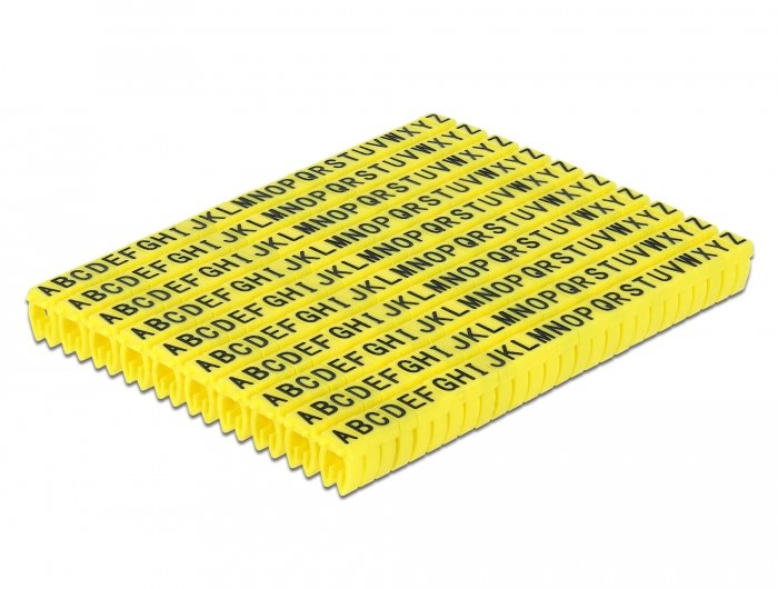 Delock 18303 Clips Marcadores De Cables A-Z Amarillos, 260 Unidades