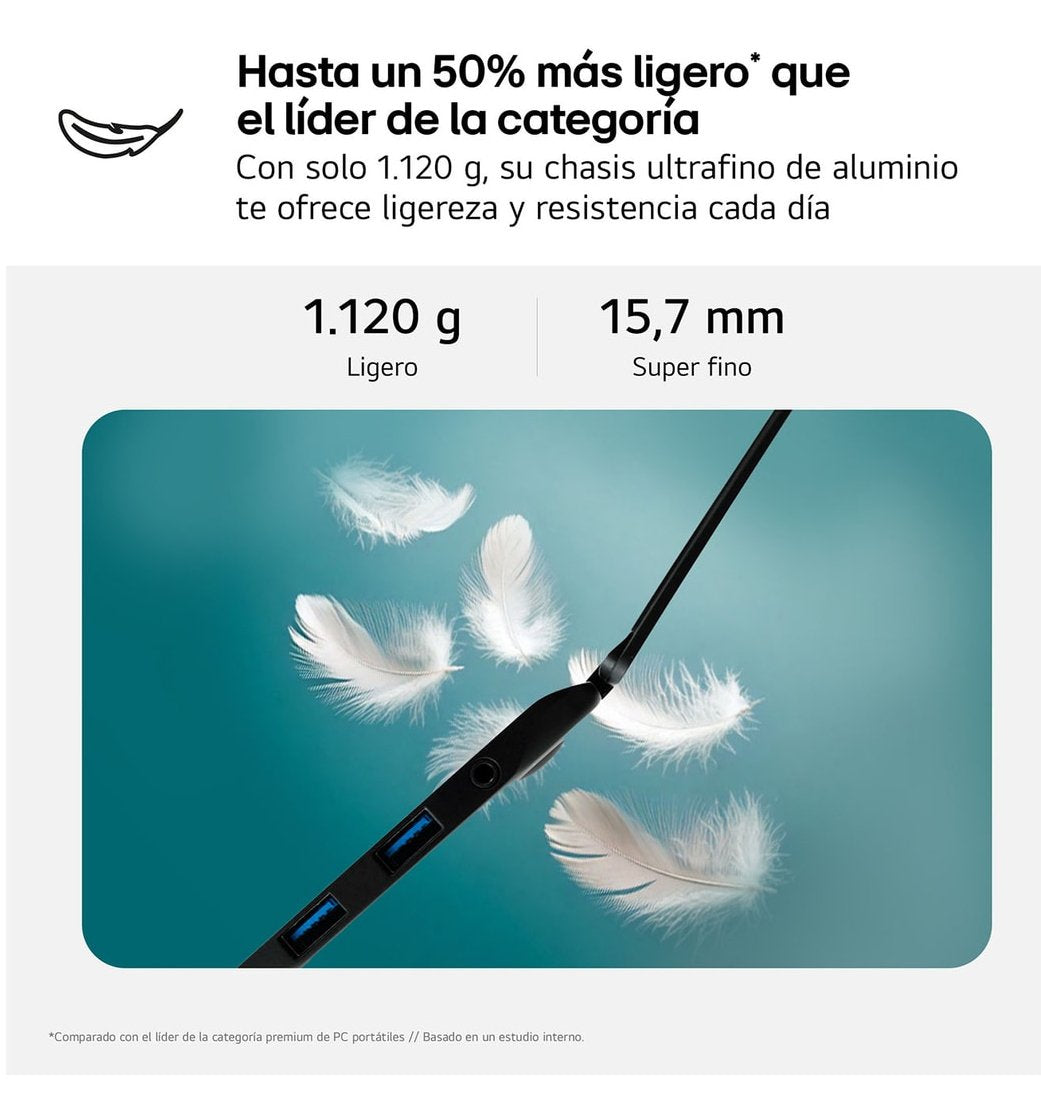 EAN 8806096479476 - LG Gram 14Z90T Intel Core Ultra 7 255H Portátil 35,6 cm (14") WUXGA 32 GB LPDDR5x-SDRAM 1 TB SSD Wi-Fi 6E imagen 3