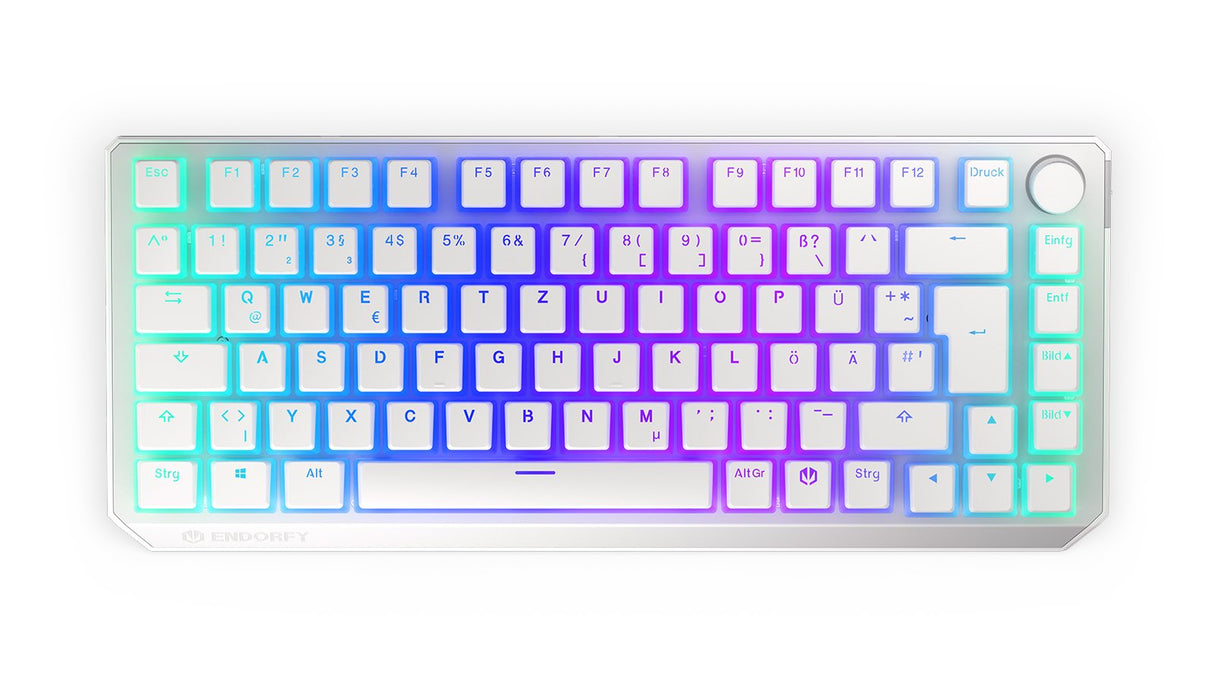 Teclado Alemán Endorfy Thock 75% Rf Inalámbrica + Usb Qwertz Blanco