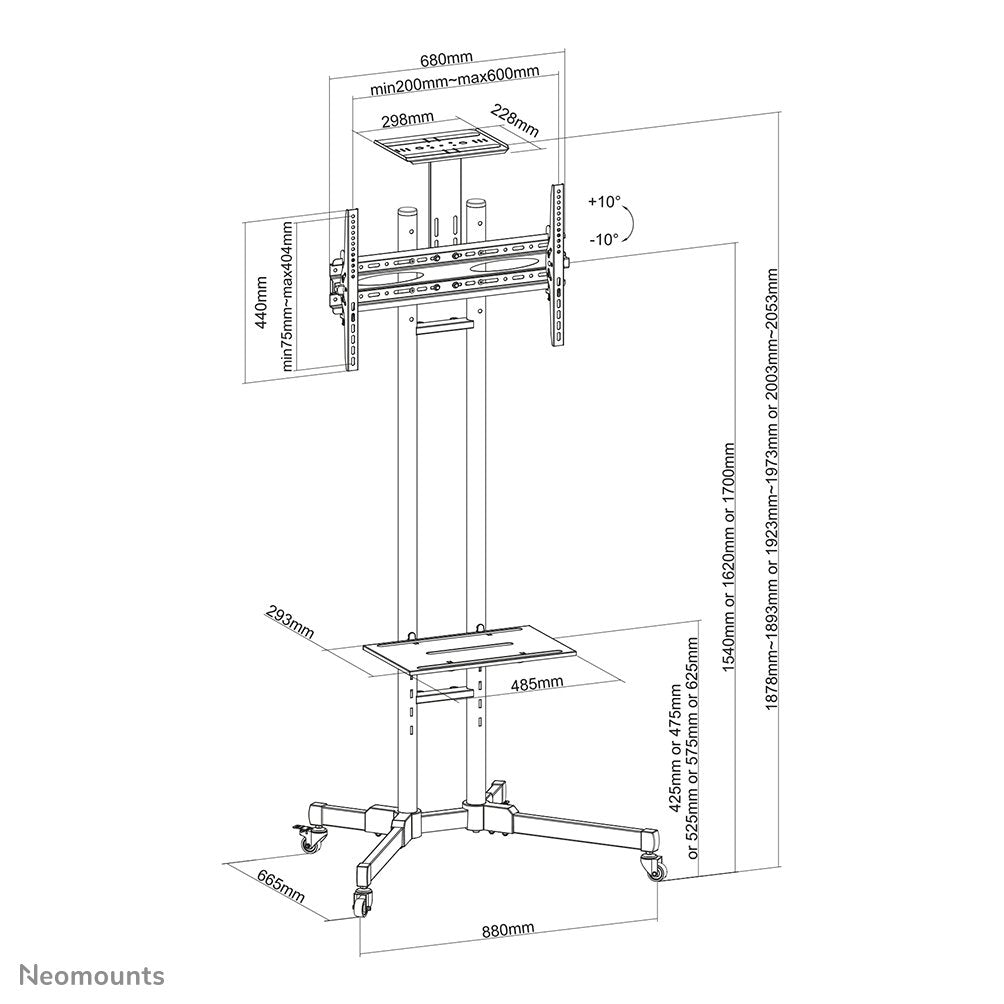 EAN 8717371445003 - Neomounts PLASMA-M1700E mueble y soporte para dispositivo multimedia Negro Soporte de suelo portátil imagen 18