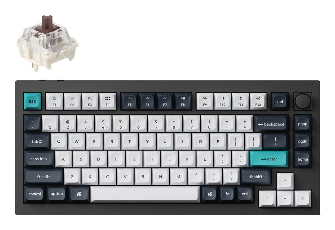 Keychron Q1 Max, Teclado De Juego Negro/Multicolor, De-Layout, Gateron Júpiter Brown, Swap Hot, Frame, Rgb Q1m-M3-De