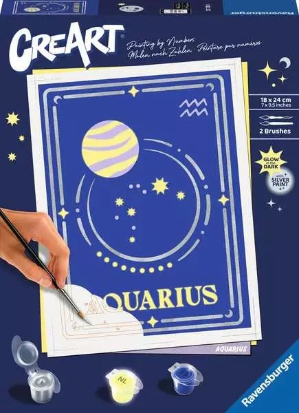 Ravensburger Creart - Signo Zodiacal Acuario, Pintura 23738