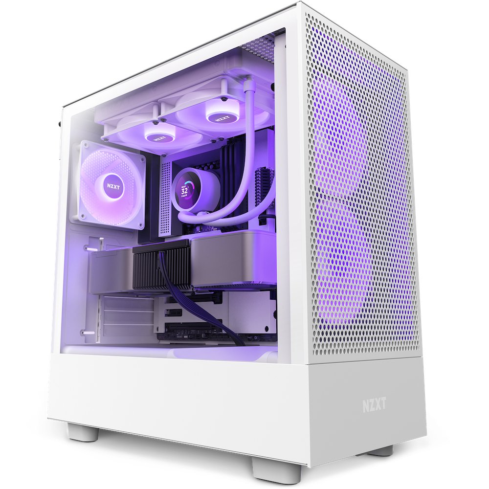 Refrigerador Liquido Cpu Nzxt Kraken 240 Rgb 2x120 Blanco Vent Rgb Display Lcd