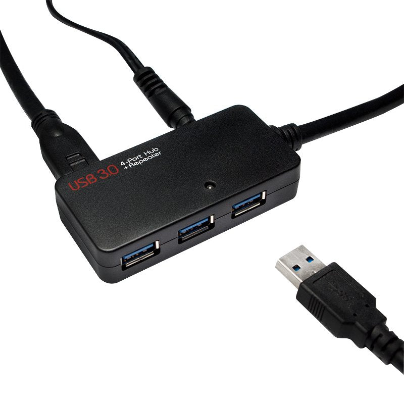 Usb 3.0 Cable, Usb-A M To 4x Usb-A F, Amplifier, Negro, 10 M