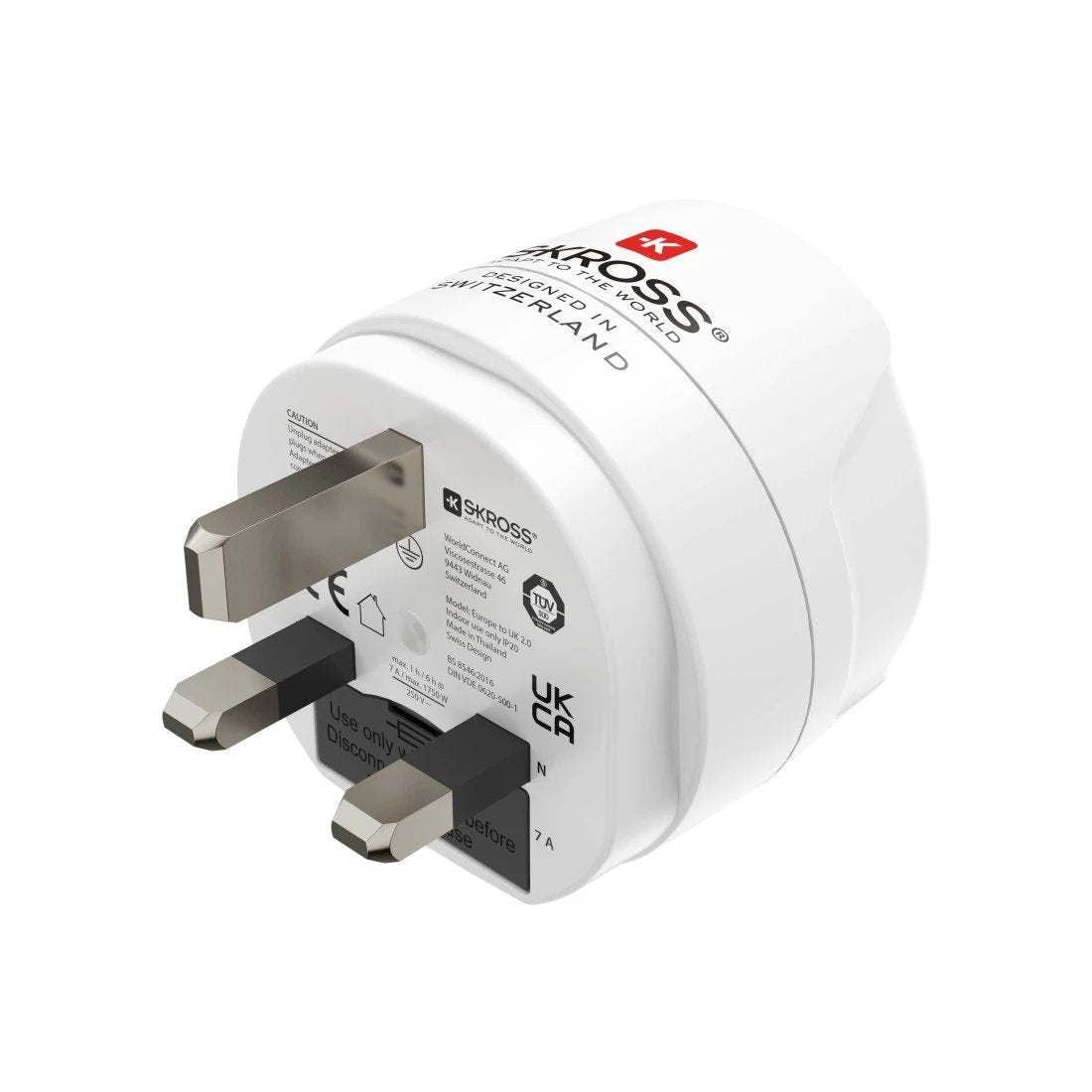 Hama Adaptador De Viaje Toma Tipo G - Potencia Hasta 3250w - Hembra Tipo Schuko - Voltaje 100-250v - Blanco