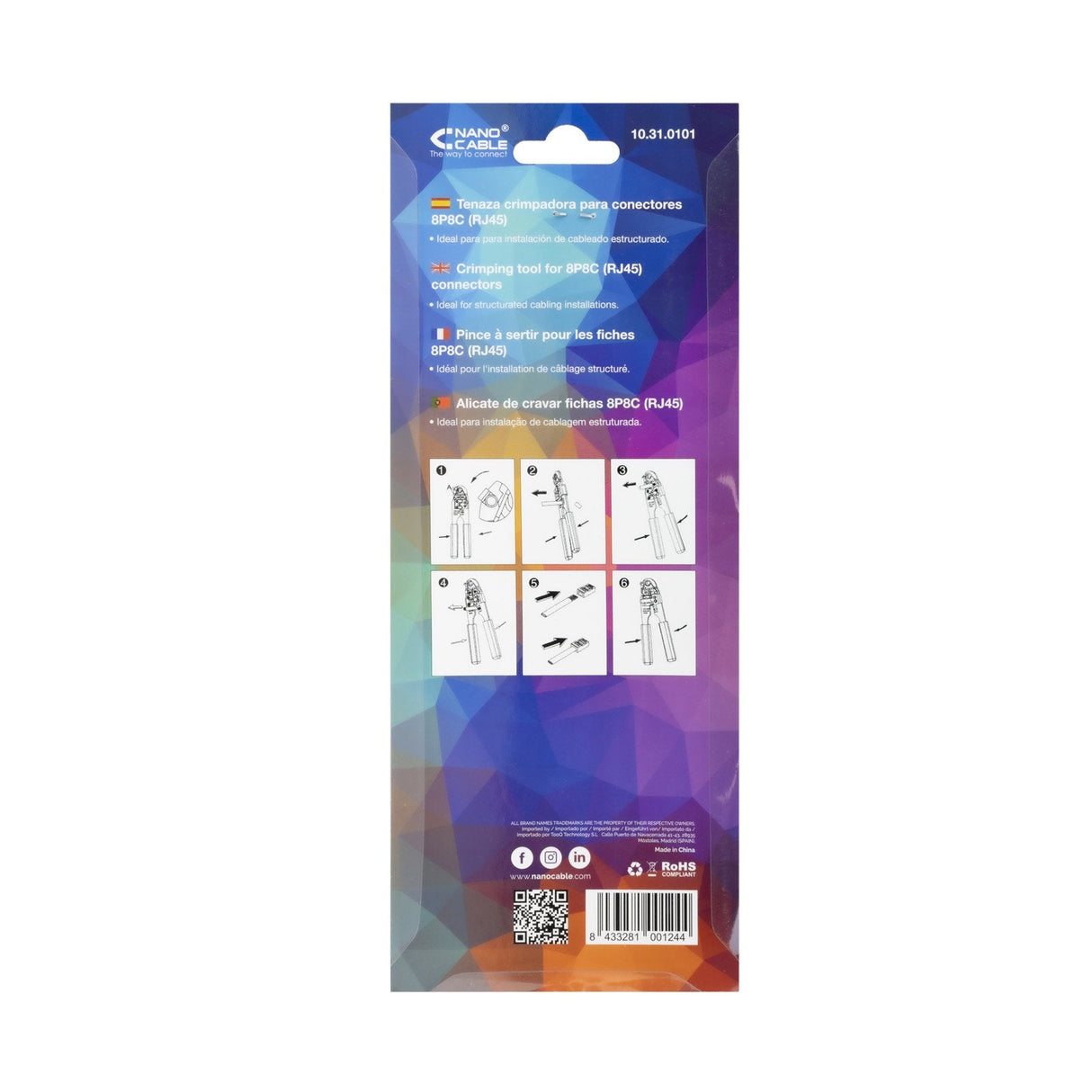 Nanocable Tenaza Crimpadora Para Conectores 8p8c (Rj45)