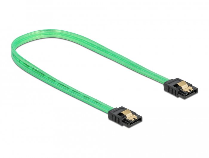 Delock Sata 6 Gb/S Cable Uv Leuchteffekt Verde 50 Cm
