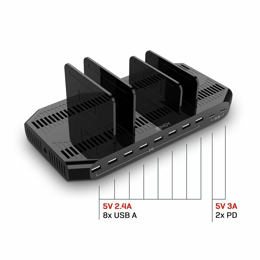 EAN 4002888734356 - Lindy 73435 cargador de dispositivo móvil Smartphone, Tableta Negro Corriente alterna Carga rápida Interi imagen 3