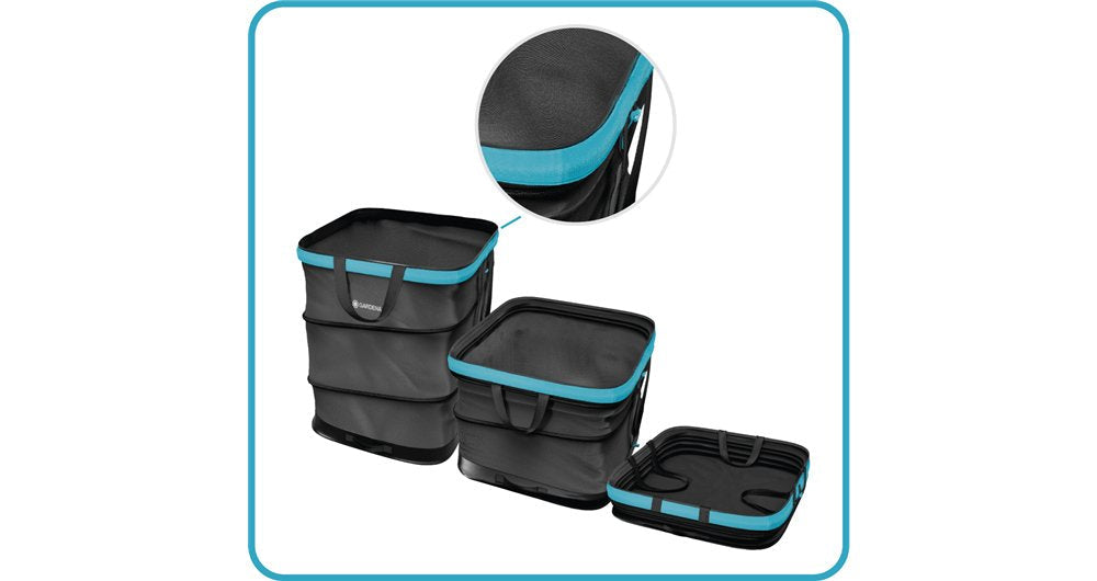 Bolsa Para Residuos De Jardín Gardena Popup Rectangular, Talla M Negro/Turquesa, 127 Litros 11715-20
