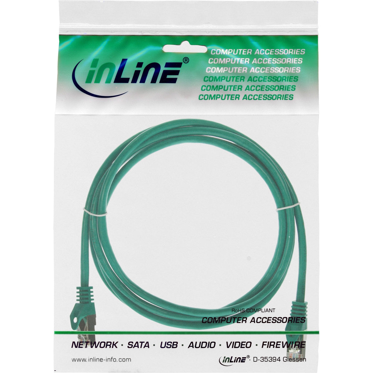 Cable De Red Inline Sf/Utp Cat.5e Verde 2m