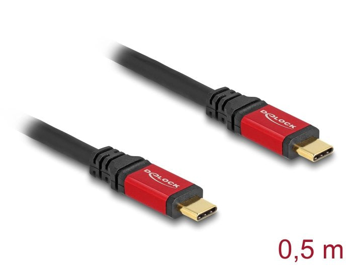 Delock 80651 Cable Usb 20 Gbps Usb Type-C Macho A Macho Pd 3.0 100 W E-Marker 0,5 M Rojo Metal