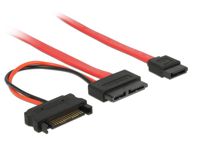 Delock Cable Slim Sata 13 Pin Bu > 7 Pin + 15 Pin 5 V 30cm