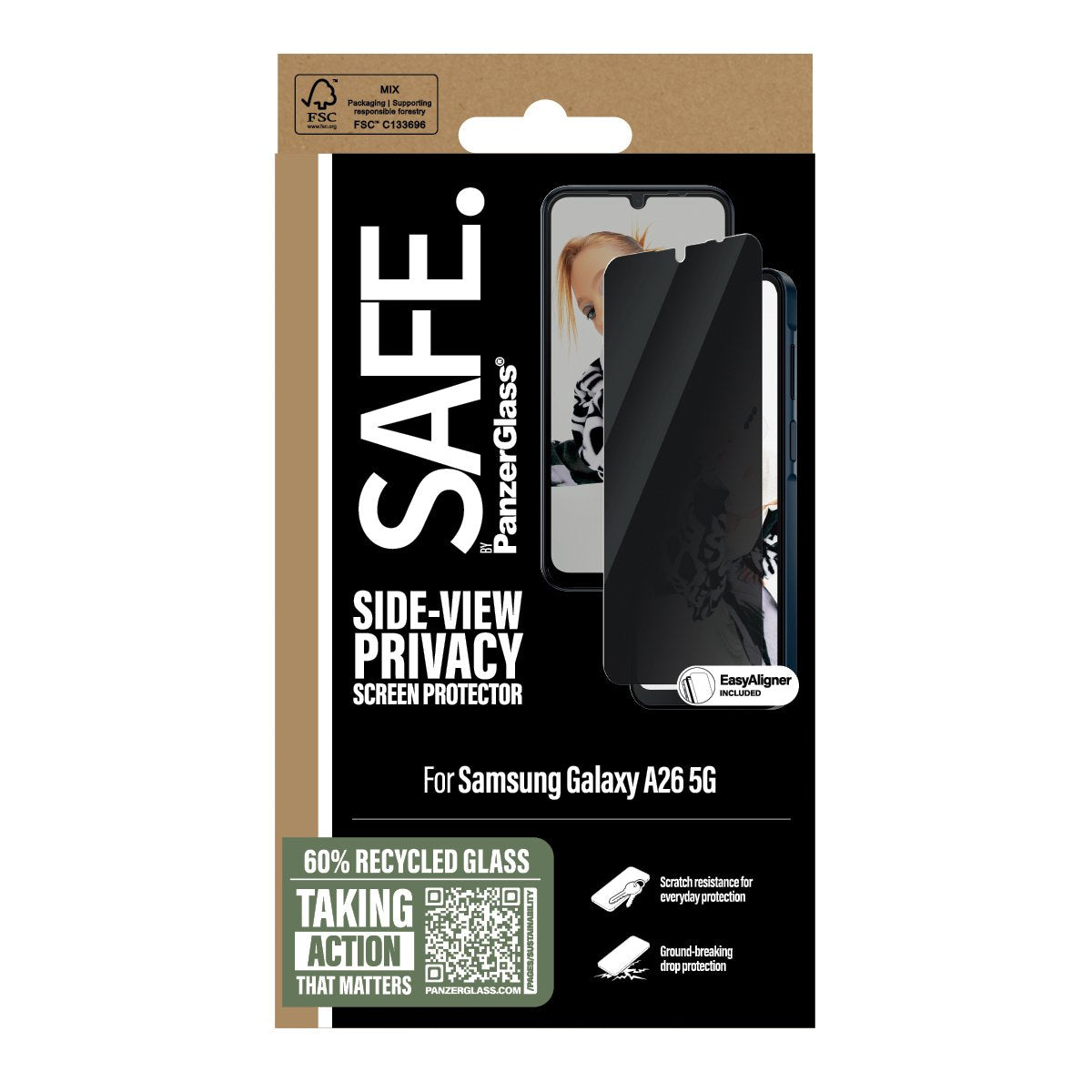 EAN 5715685017711 - PanzerGlass SAFE. by ® Privacy Screen Protector Samsung Galaxy A26 5G | Ultra-Wide Fit w. EasyAligner Pro imagen 3