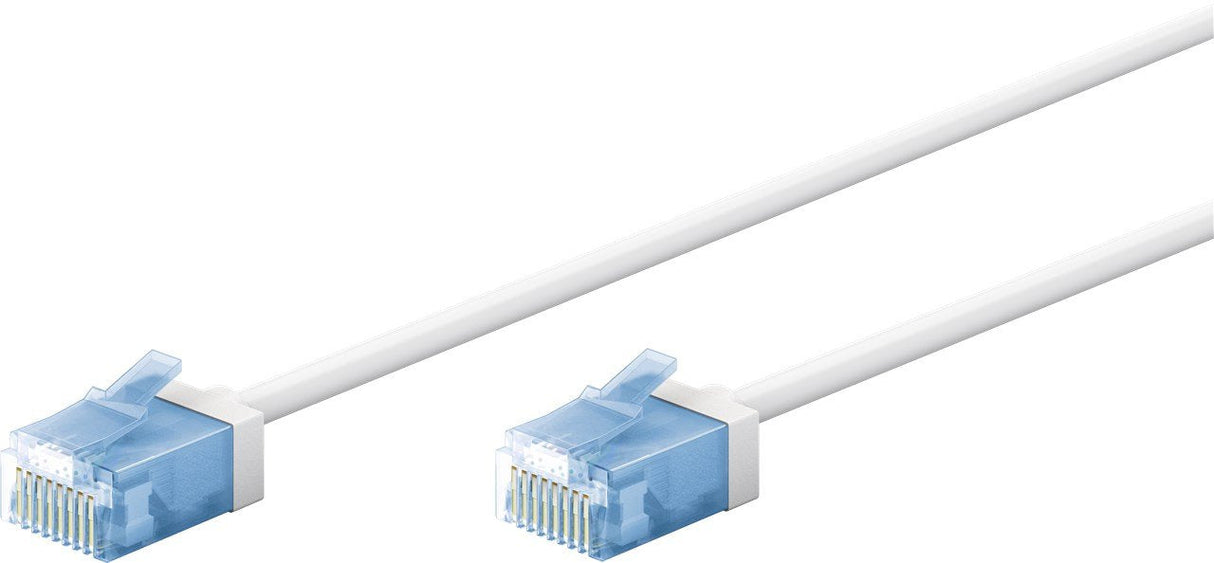 Goobay Cable Patch Ultraflexible Cat.6a Delgado, U/Utp Blanco, 5 Metros, Clavijas Extracortas 74299