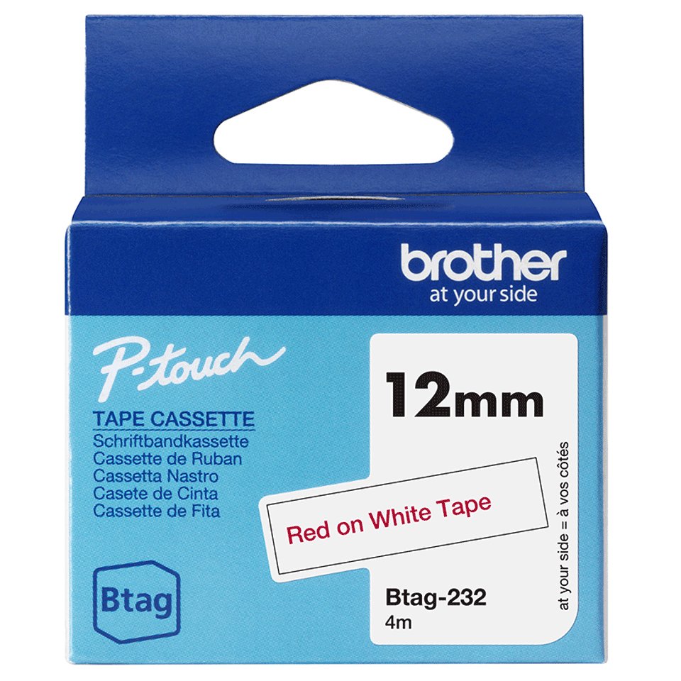 EAN 4977766835817 - Brother BTAG-232 cinta para impresora de etiquetas Rojo sobre blanco imagen 1
