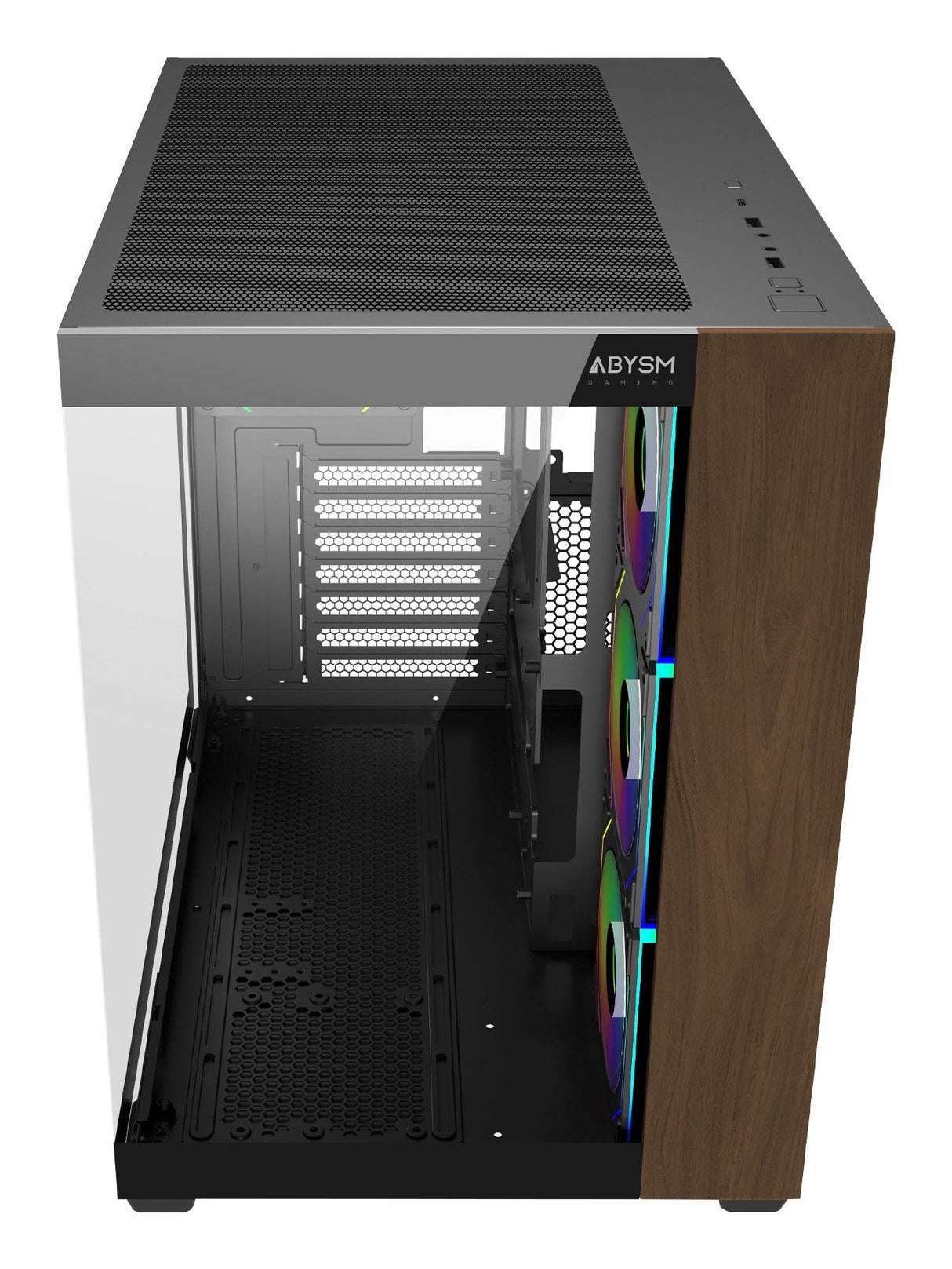 Caja Pc Abysm Danube Sava Nature 285b Black Argb Torre Atx, Itx, Micro Atx - Lateral Y Frontal Cristal Templado - 3.5" Y