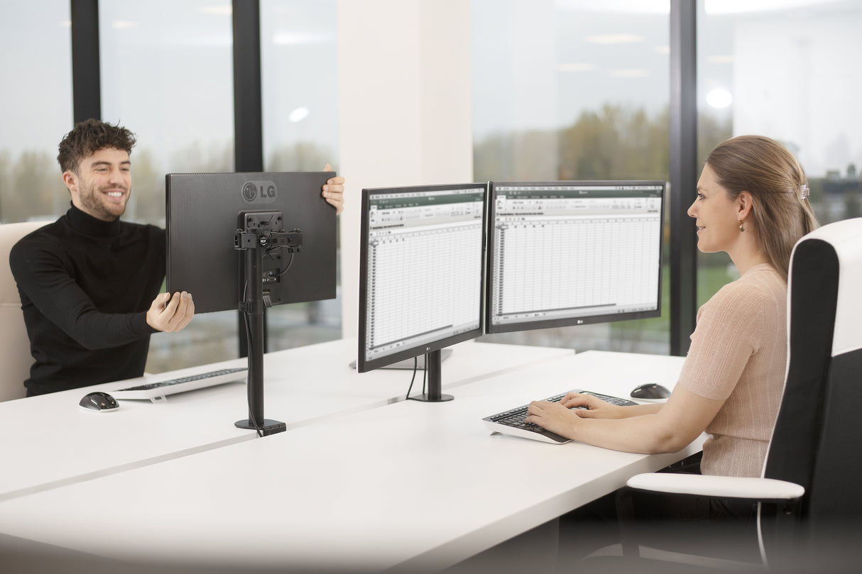 Vision Vfm-Dpd Monitor Desk Postmontaje En El Escritorio Para 2 Pantallas Lcdaceronegrotamao De Pantalla: 13"-27"