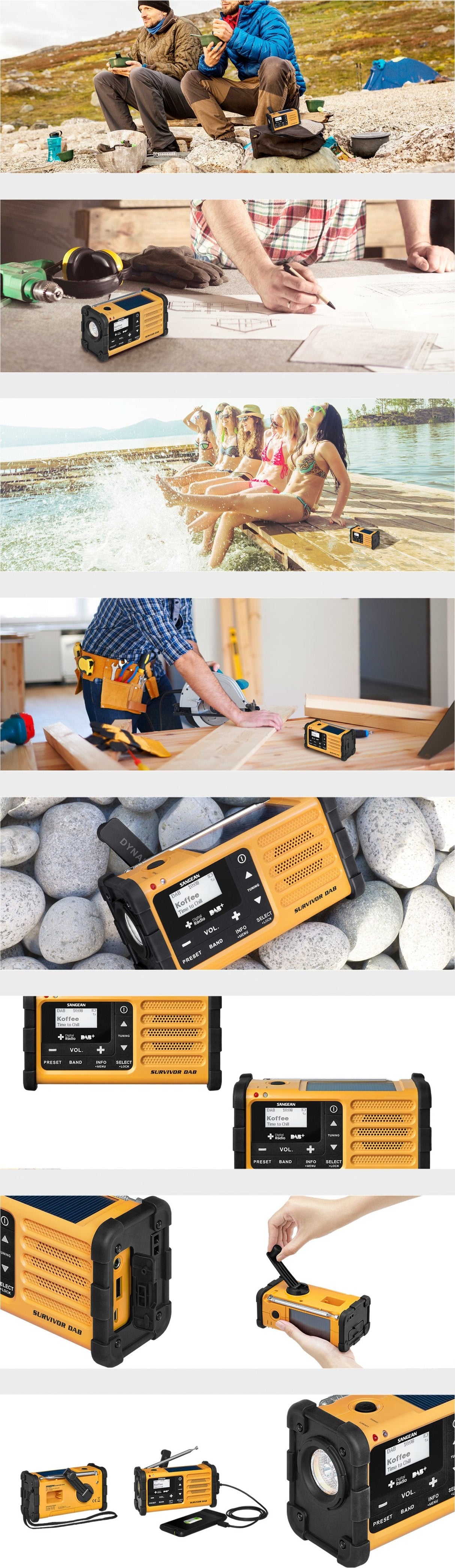 Sangean Mmr-88 Dab+ Gelb Notfall/Kurbel/Solar Radio