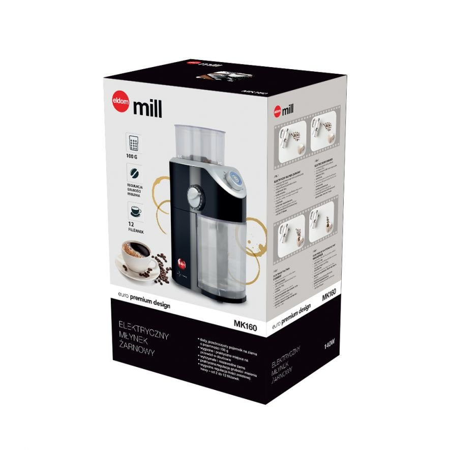 EAN 5908277385477 - ELDOM MK160 MILL 140 W Negro, Acero inoxidable imagen 6