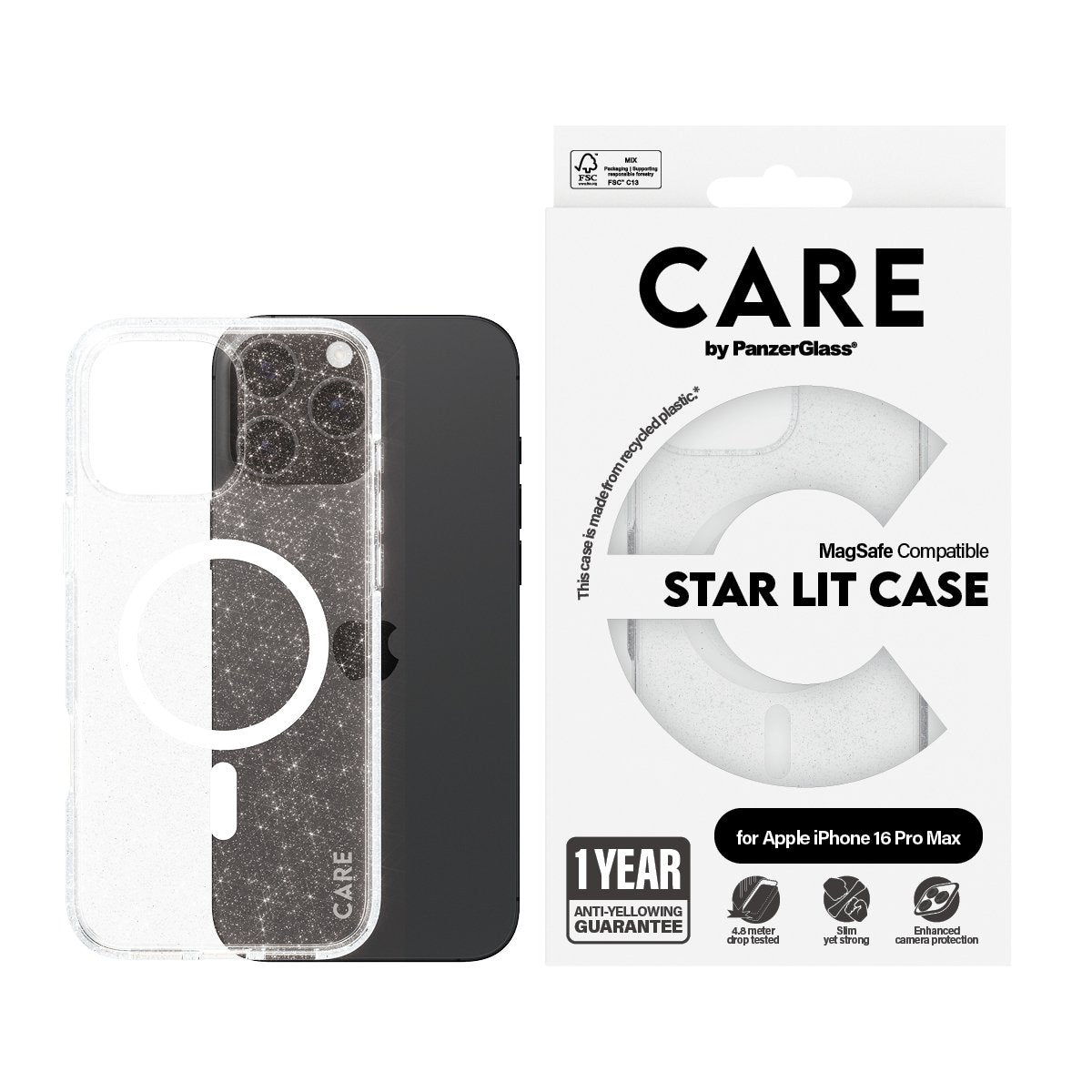 EAN 5715685004100 - PanzerGlass CARE™ by ® Urban Combat Case Star Lit w. White MagSafe iPhone 16 Pro Max funda para teléfono imagen 2