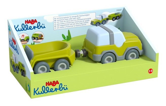 Haba Kullerbü - Vehículo Todoterreno Con Remolque, Vehículo De Juguete Antracita/Blanco 1306687001