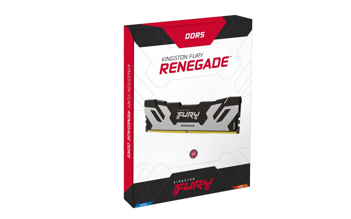 Kingston Fury Dimm 24 Gb Ddr5-8000, Ram Plateado/Negro, Kf580c38rs-24, Renegade, Intel Xmp Kf580c38rs-24