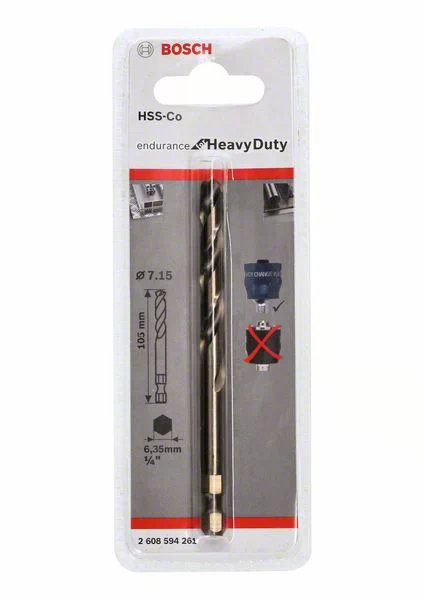 Bosch Pilot Drill Bit Hss-Co D 7.15x105 M