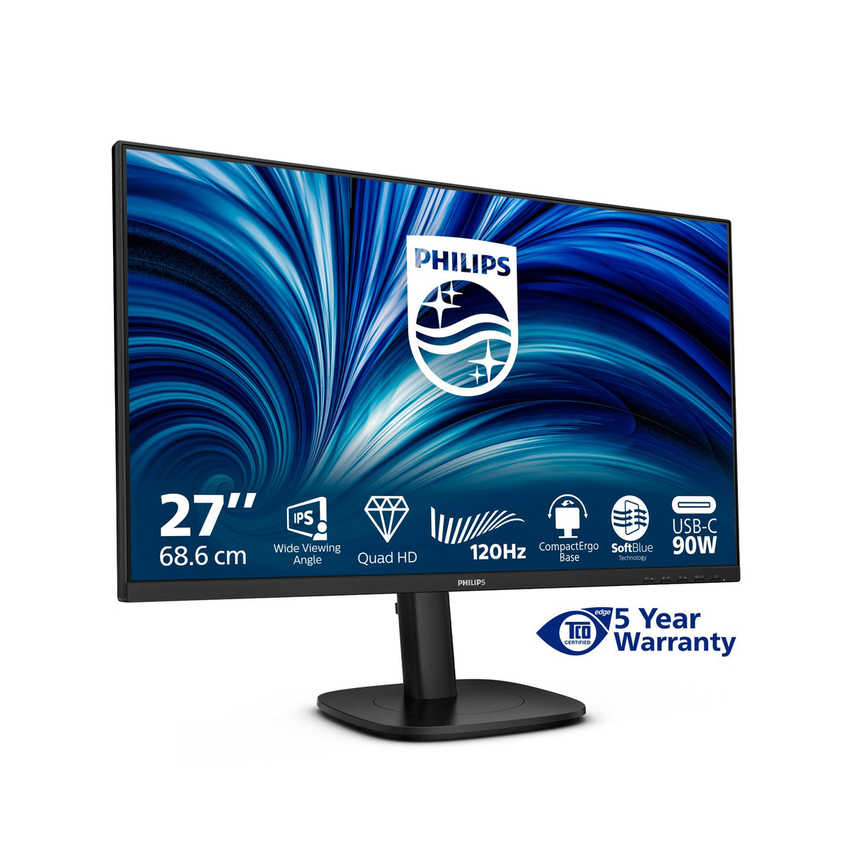 EAN 8721038002423 - Philips 3000 series 27B2U3601/00 pantalla para PC 68,6 cm (27") 2560 x 1440 Pixeles Quad HD LCD Negro imagen 5