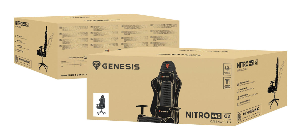 Silla Gaming Genesis Nitro 440 G2 Mesh Gaslift 3 120kg Negra