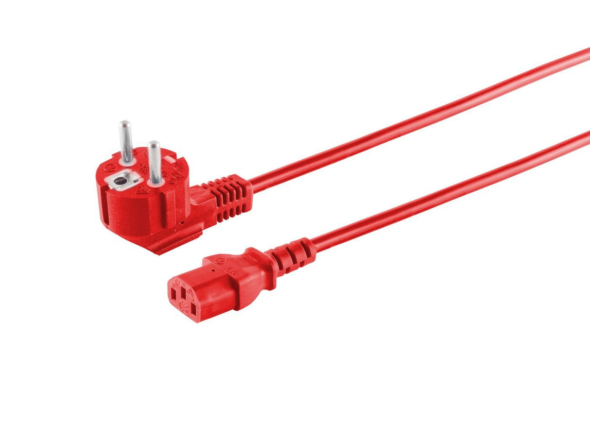 Power Cord Schuko Angled - C13 3m Red Microconnect Power