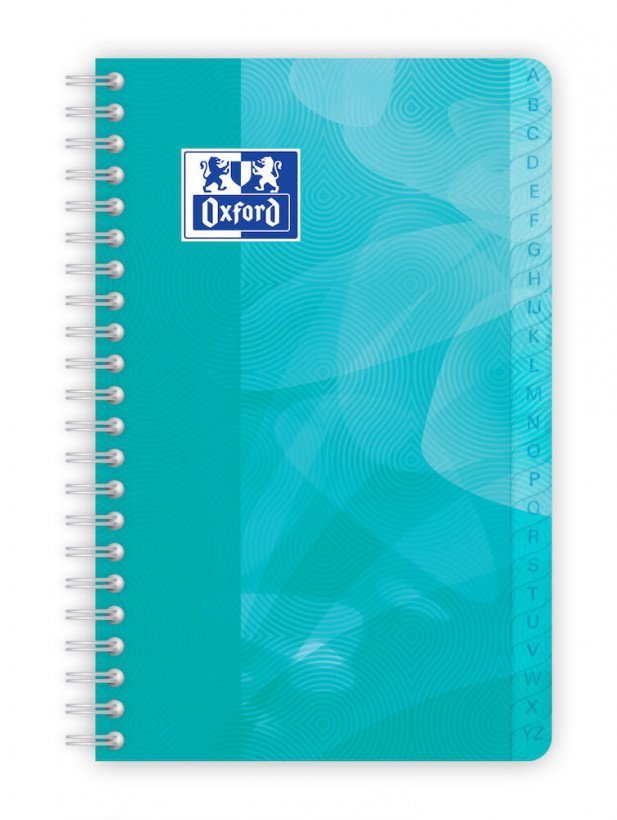 Oxford Cuaderno Índice Alfabético C/Espiral 50h 11x17cm 90gr Rayado 5x5 T/Polipropileno Colores Surtidos