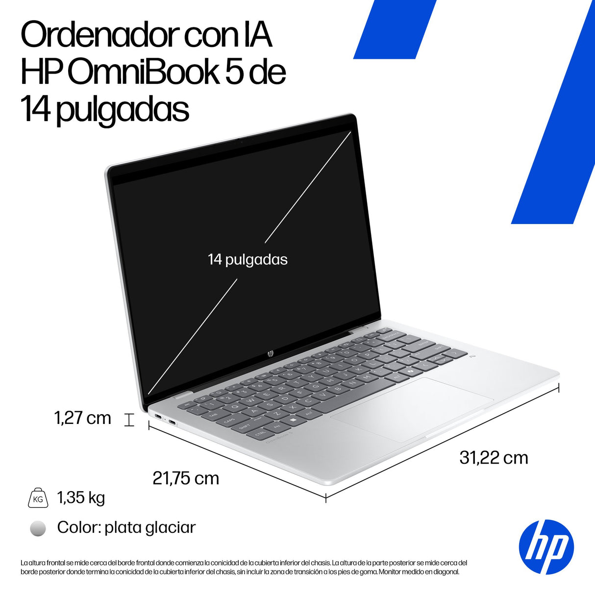 EAN 821844742624 - HP OmniBook 5 Laptop Next Gen AI 14-he0001nsx Copilot+ PC Snapdragon X1-26-100 Portátil 35,6 cm (14") 2K 1 imagen 7