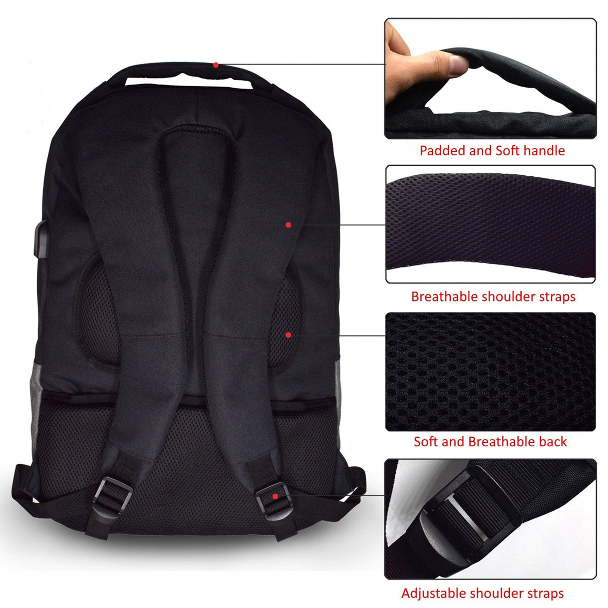 Ewent Notebook Backpack- 17.3 Inch Black, With Usb Charging Port Ewent Ew2529, Mochila, 43,9 Cm (17.3"), 790 G, Negro