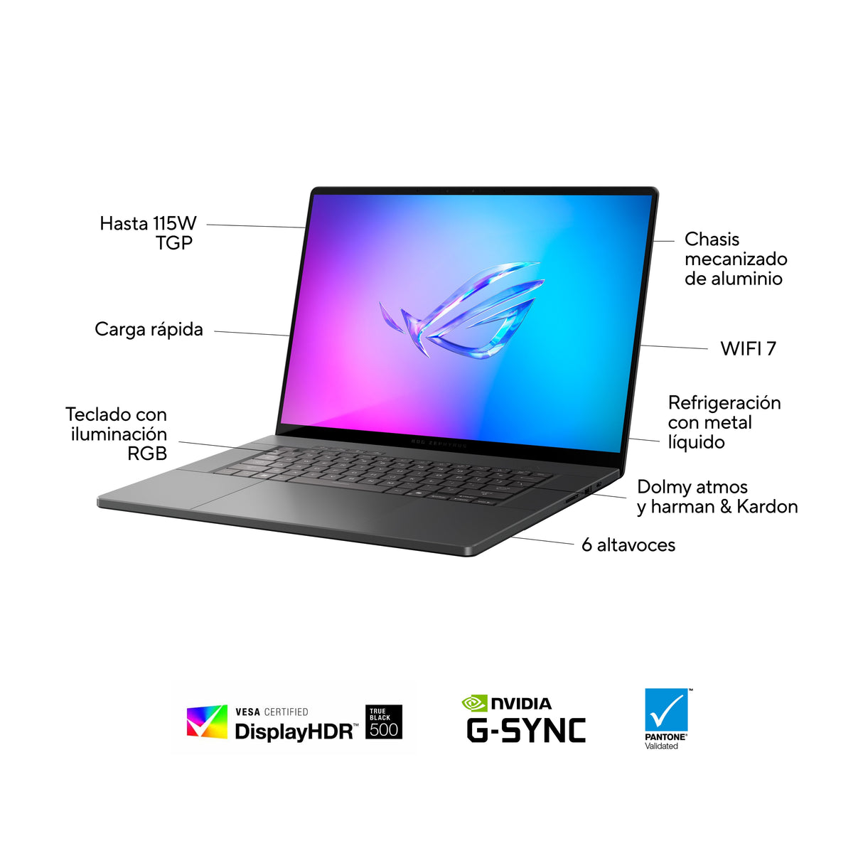 Portatil Gaming Asus Rog Zephyrus G16 Oled Gu605cx-Qr113w U9-285h Rtx 5090 64gb 2tb 16" W11h 90nr0m65-M005z0