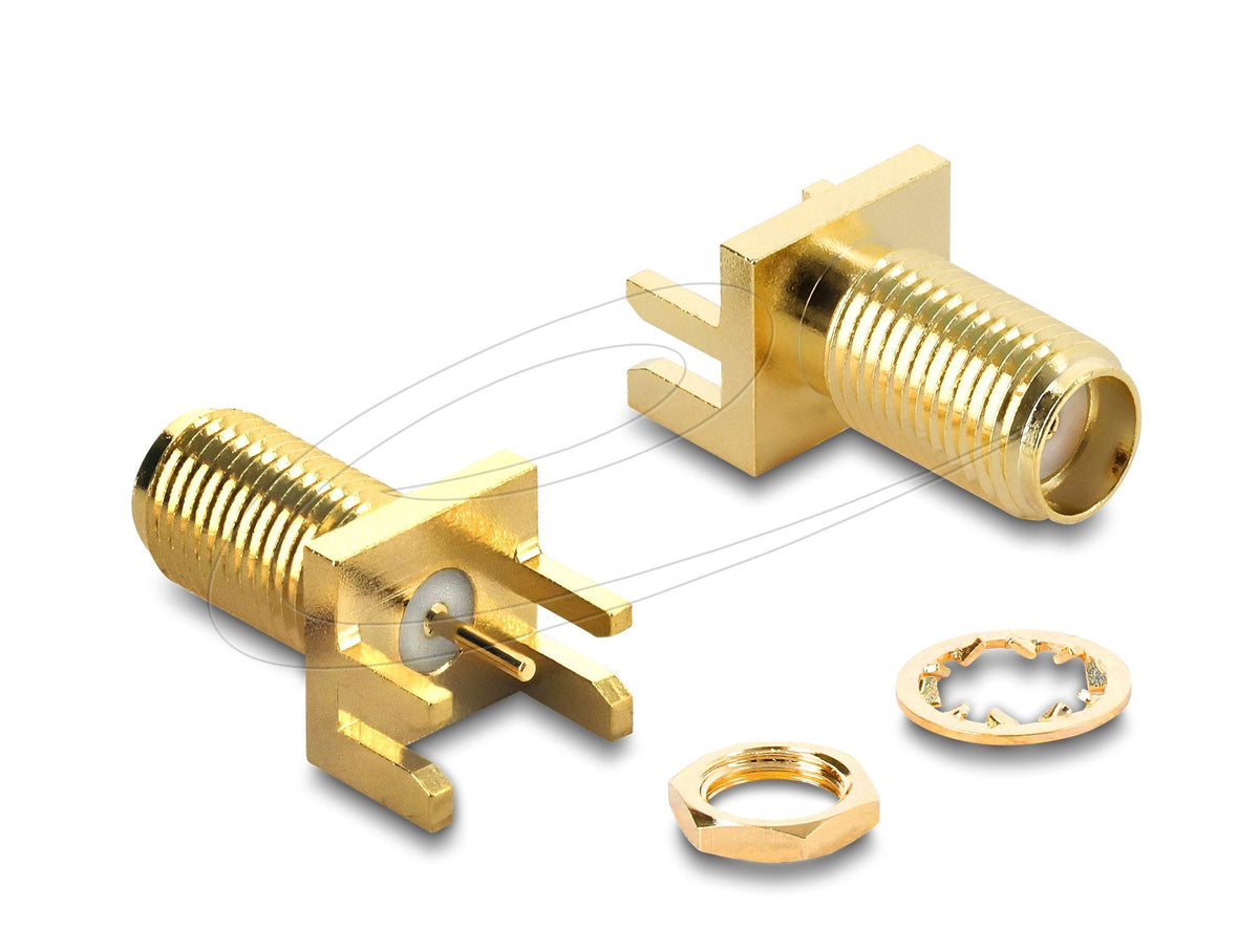 Sma End-Launch-Conector Hembra Recto An Placa De Circuito Hasta 1,7 Mm Longitud De Rosca 9 Mm