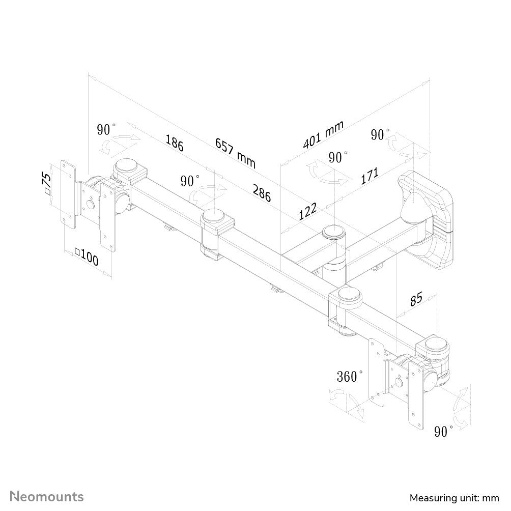 EAN 8717371444945 - Neomounts FPMA-W960D soporte para TV 68,6 cm (27") Negro imagen 6