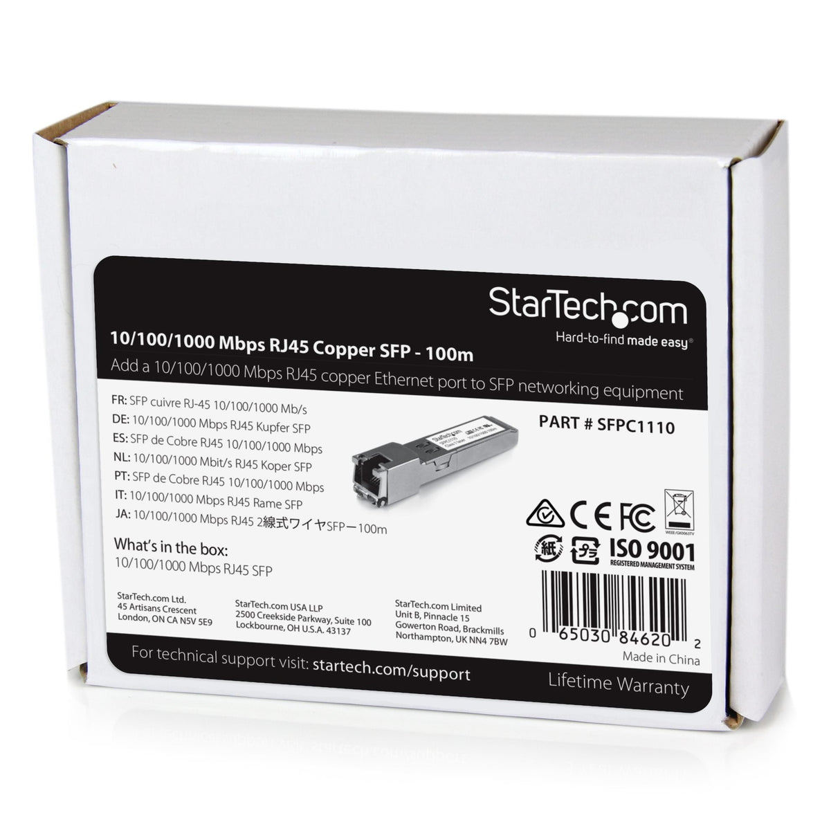 EAN 0065030846202 - StarTech.com SFPC1110 red modulo transceptor Cobre 1250 Mbit/s imagen 5
