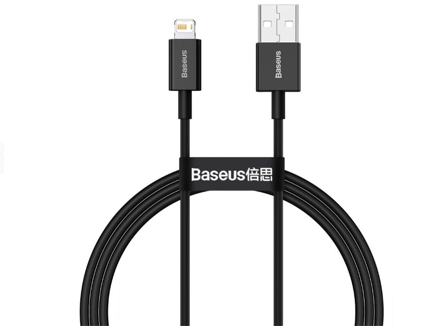 Baseus Lightning Superior Series Cable, Fast Charging, Data 2.4a, 1m Black (Calys-A01)